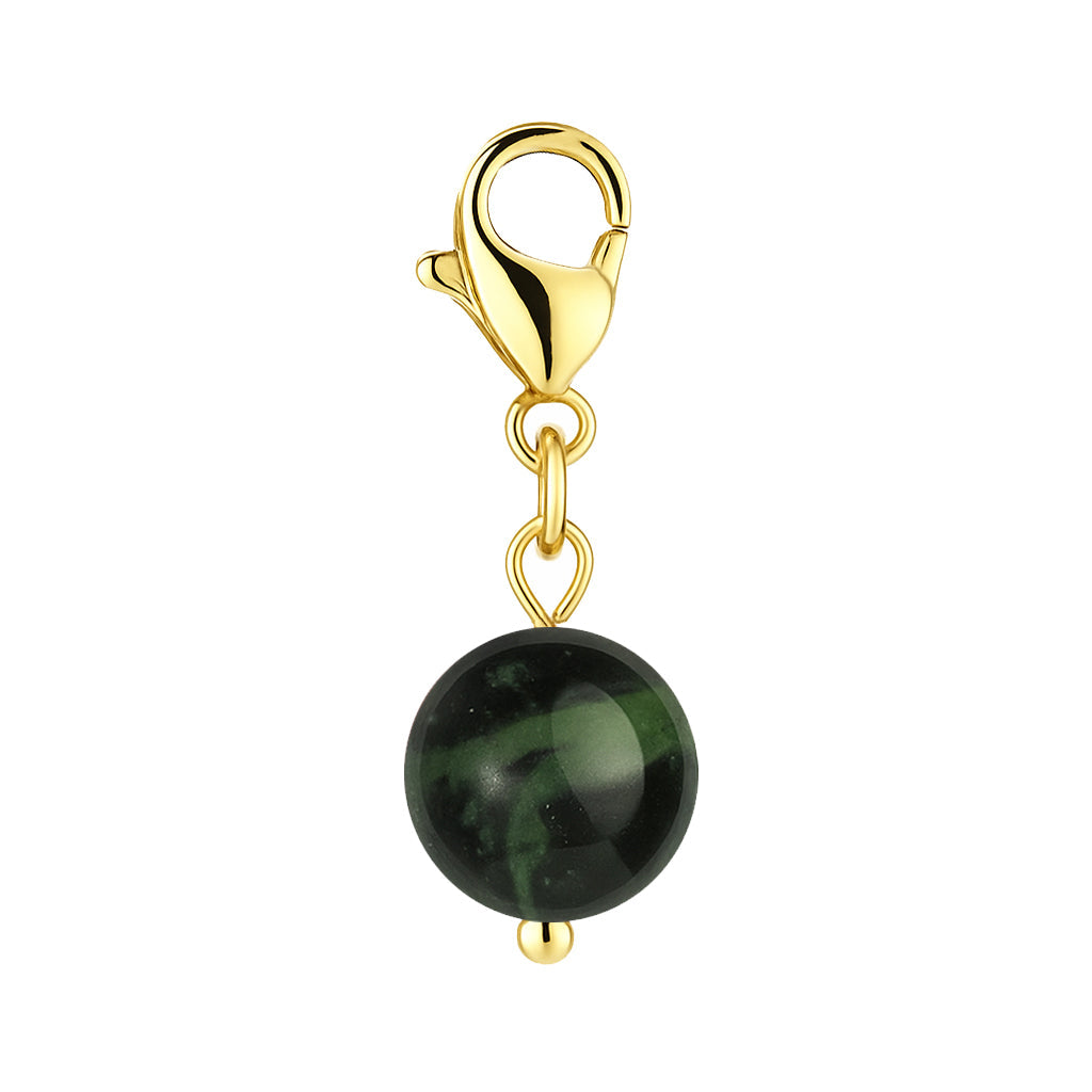 Gemstone Gold Charm - Kambaba Jasper 8mm