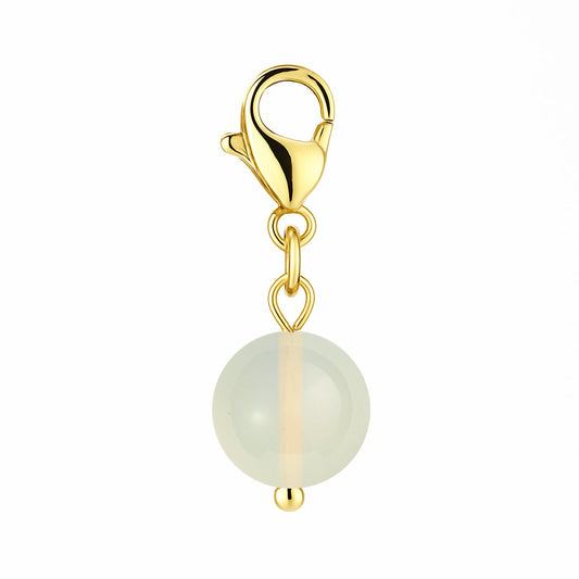 Gemstone Gold Charm - Opalite 8mm