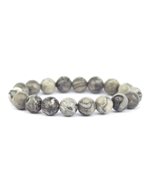 Gray Jasper 10mm Bracelet
